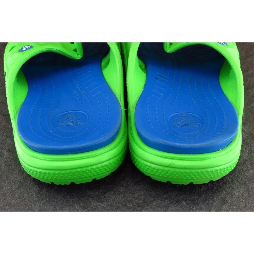 Crocs Youth Boys Shoes Sz 5 M Green Synthetic Slide‎